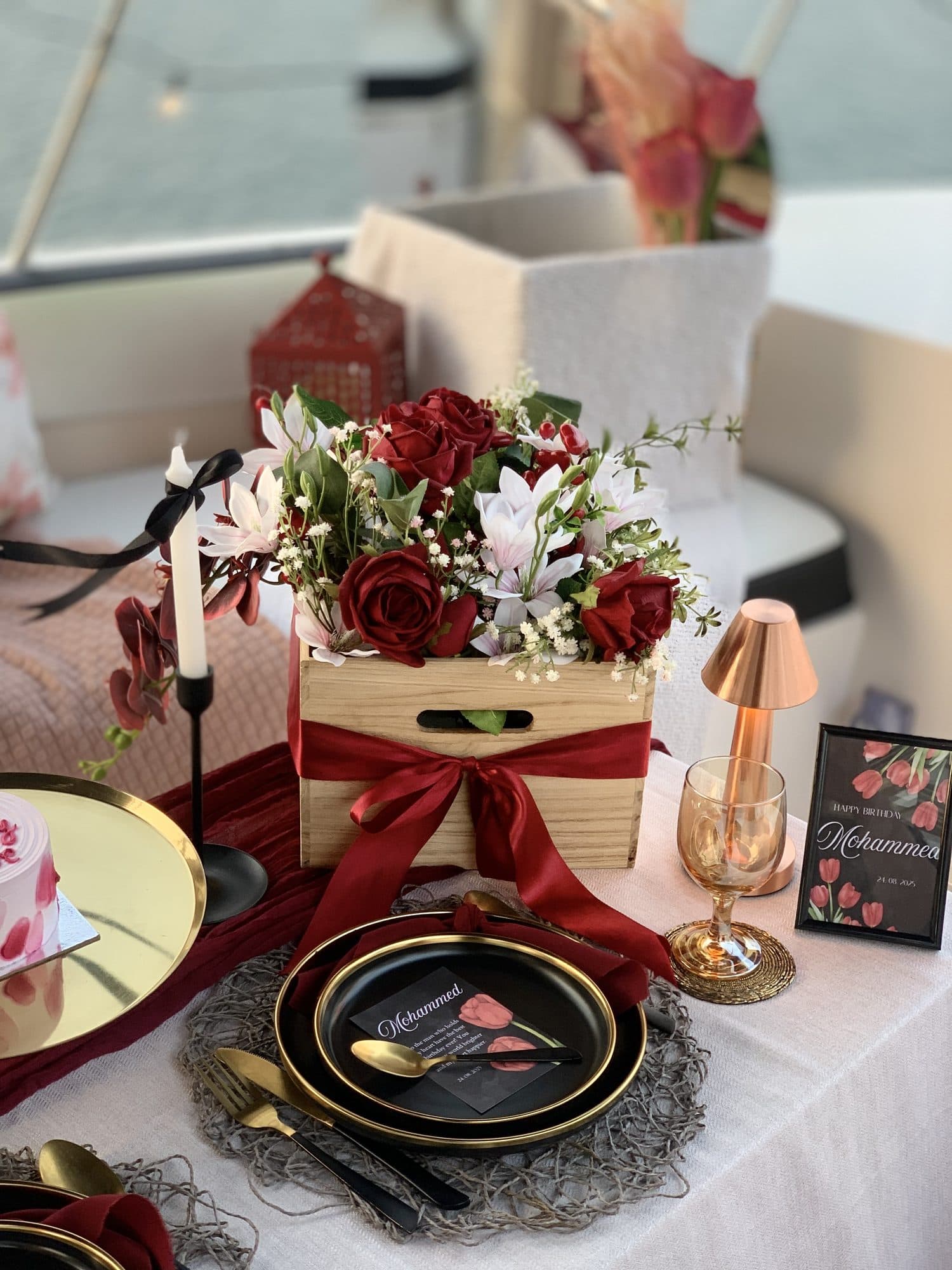 A Royal Marine Tours boat dressed with flowers for a special-occasion private charter